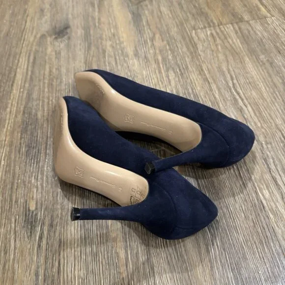 Gianvito Rossi Blue Suede Manolo Blahnik Pointed Toe Pumps - Picture 9 of 11